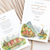 Schilderachtige Noorse Fjord bruiloft Kaart