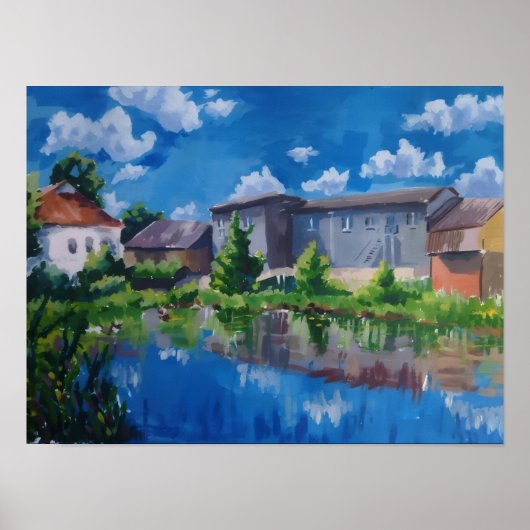 Schilderachtige Poster van Meer en Platteland (Voorkant)