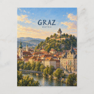 Schilderachtige Reis Kunst van Graz Briefkaart