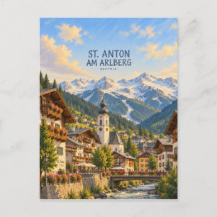 Schilderachtige Reis Kunst van St. Anton am Arlber Briefkaart