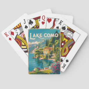 Schilderachtige reisartikelen Lake Como Vintage Pokerkaarten