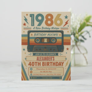 Schilderachtige Retro Vintage 40e Verjaardag Mixta Kaart