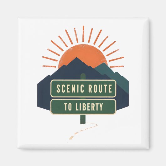 Schilderachtige Route naar Liberty Magneet (Voorkant)
