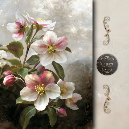 Schilderachtige Roze Appelbloesem Decoupage Tissuepapier