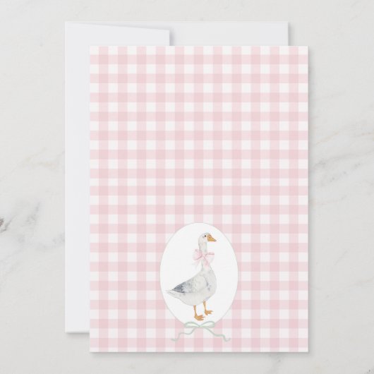 Schilderachtige roze plaid een Gekke gans 1e verja Kaart (Achterkant)