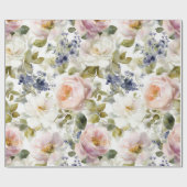 Schilderachtige Rozen en bloemen Cadeaupapier (Vlak)