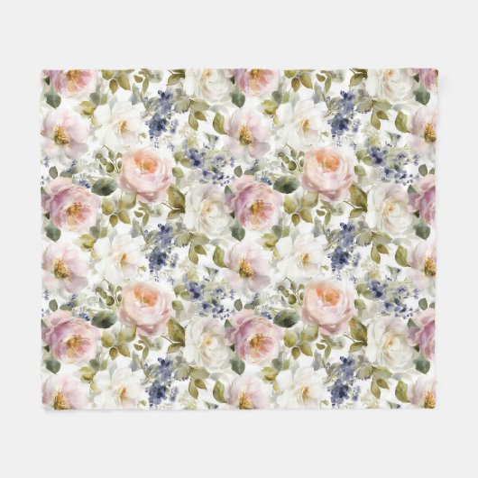 Schilderachtige Rozen en bloemen Fleece Deken (Voorkant (Horizontaal))