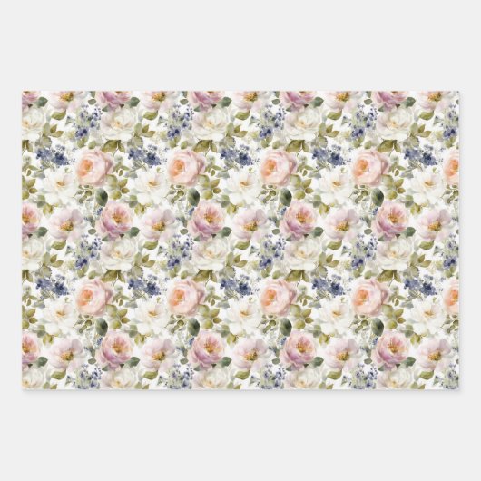 Schilderachtige Rozen en bloemen Inpakpapier Vel (Voorkant 3)