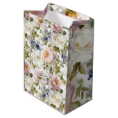 Schilderachtige Rozen en bloemen Medium Cadeauzakje (Achterkant Gekanteld)