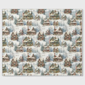 Schilderachtige rustieke met sneeuw bedekte Victor Cadeaupapier (Vlak)