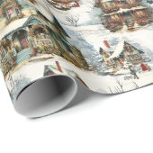 Schilderachtige rustieke met sneeuw bedekte Victor Cadeaupapier (Rol Hoek)