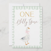 Schilderachtige Sage Plaid Bow Gekke Gans 1e verja Kaart (Achterkant)