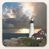 Schilderachtige vuurtorenbaken kartonnen onderzetters (Voorkant)