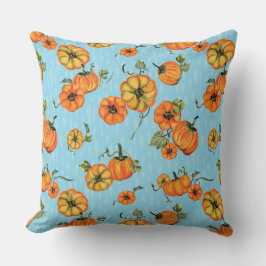 Schilderachtige Waterverf Herfst Pompoenen Oranje/ Kussen