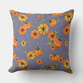 Schilderachtige waterverf herfstpompoenen oranje/p kussen