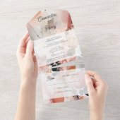 Schilderachtige Waterverf Modern Pastel Lente Brui All In One Uitnodiging (Afscheurbaar)