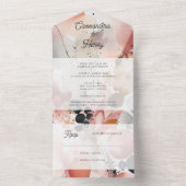 Schilderachtige Waterverf Modern Pastel Lente Brui All In One Uitnodiging (Binnen)