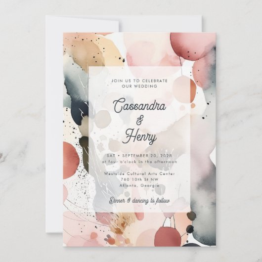 Schilderachtige waterverf moderne pastel lente tro kaart (Voorkant)