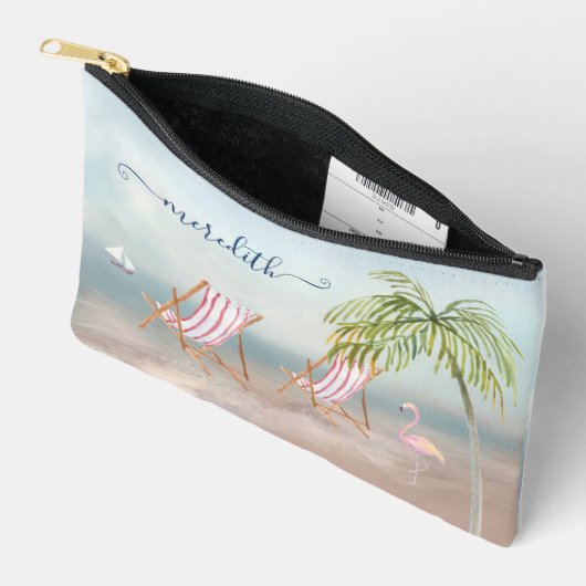 Schilderachtige Waterverf Strand Scene Naam Etui (Open)