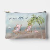 Schilderachtige Waterverf Strand Scene Naam Etui (Voorkant)