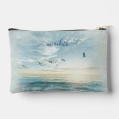 Schilderachtige Waterverf Strand Scene Naam Etui (Achterkant)