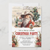 Schilderachtige westerne Santa cowboy sheriff's ba Kaart (Voorkant)