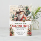 Schilderachtige westerne Santa cowboy sheriff's ba Kaart (Staand voorkant)