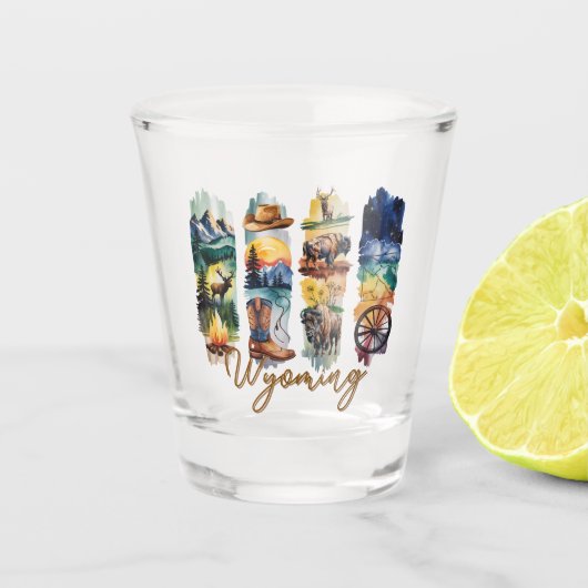 Schilderachtige Wyoming penseelstreken Shot Glas (Voorkant)