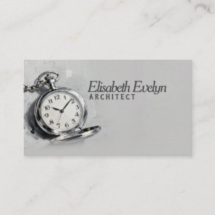 Schilderachtige Zilveren Zakhorloge Visitekaartje
