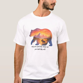 Schilderachtige zonsondergang Beer T-shirt