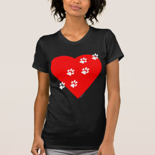 Schilderafdrukken op mijn hart - rood t-shirt