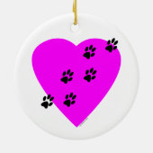 Schilderafdrukken op mijn hart - Roze Keramisch Ornament (Achterkant)