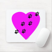 Schilderafdrukken op mijn hart - Roze Muismat (Met muis)