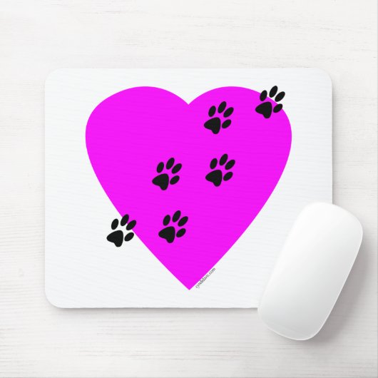 Schilderafdrukken op mijn hart - Roze Muismat (Met muis)