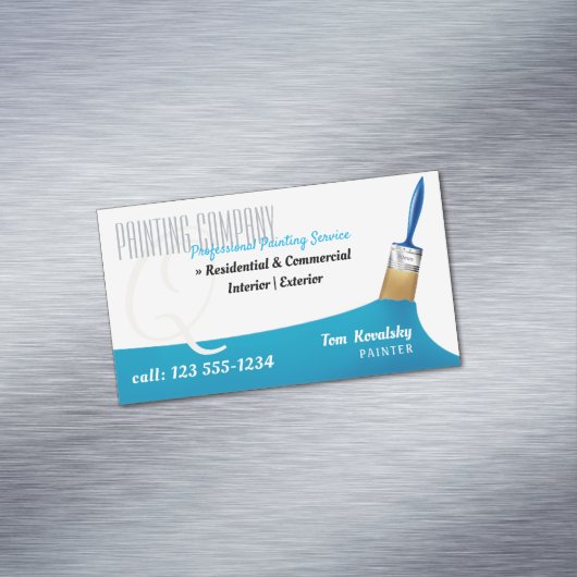 Schilderbedrijf | Professioneel blauw Magnetisch Visitekaartje (Voorbeeld)