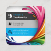 Schilderbedrijf | Professioneel kleurrijk Vierkante Visitekaartje (Achterkant)