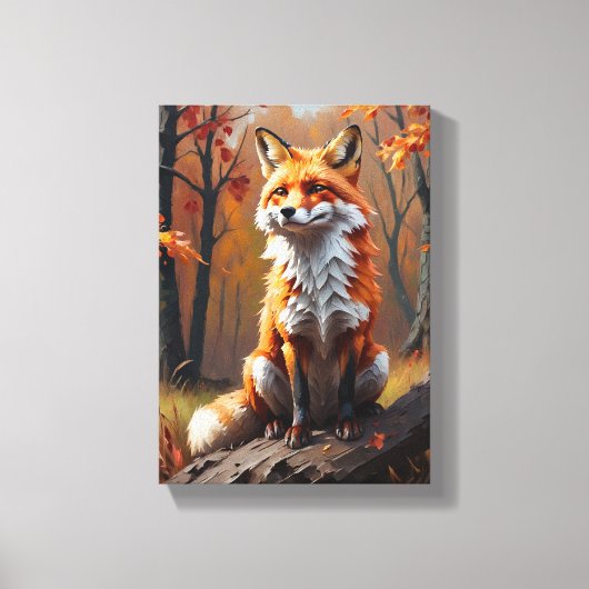 Schilderbord (Renard D'Automne) Canvas Afdruk (Voorkant)