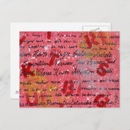 Schilderd en schilderachtig canvas briefkaart (Voorkant / Achterkant)