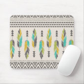 Schilderd feathers-Cream Muismat (Met muis)