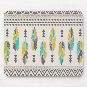 Schilderd feathers-Cream Muismat