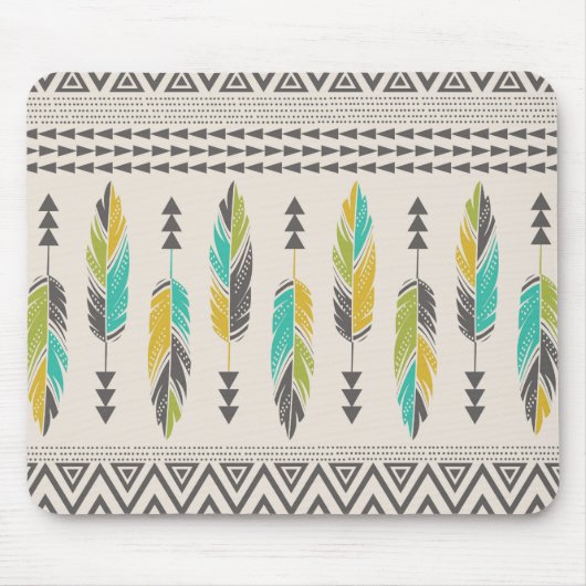 Schilderd feathers-Cream Muismat (Voorkant)