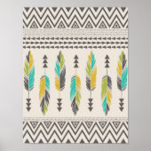 Schilderd feathers-Cream Poster (Voorkant)