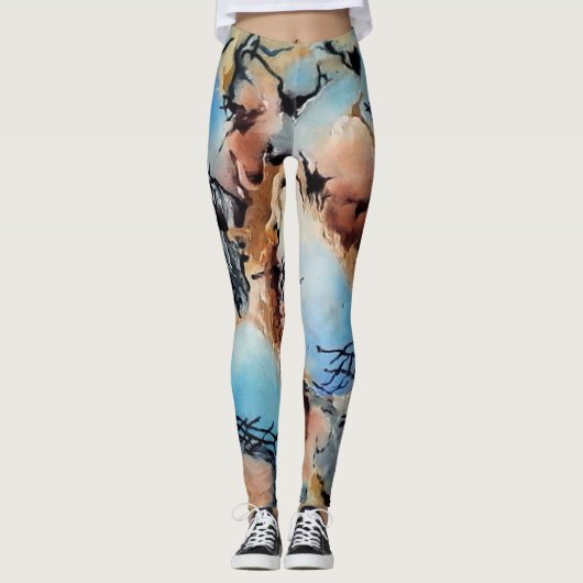 "Schilderd fragment van de blauwe hemel", Leggings (Voorkant)