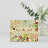 Schilderd hek met lentbloemen briefkaart (Staand voorkant)