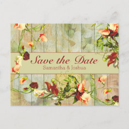 Schilderd hek met lentbloemen briefkaart