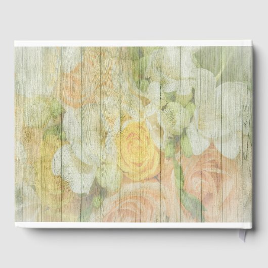 Schilderd hek met lentbloemen gastenboek (Achterkant)