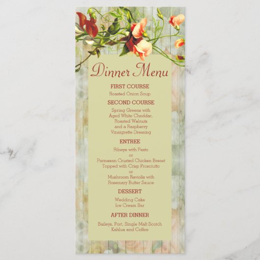 Schilderd hek met lentbloemen menu (Voorkant)