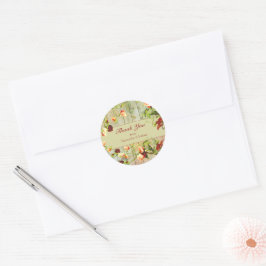 Schilderd hek met lentbloemen ronde sticker