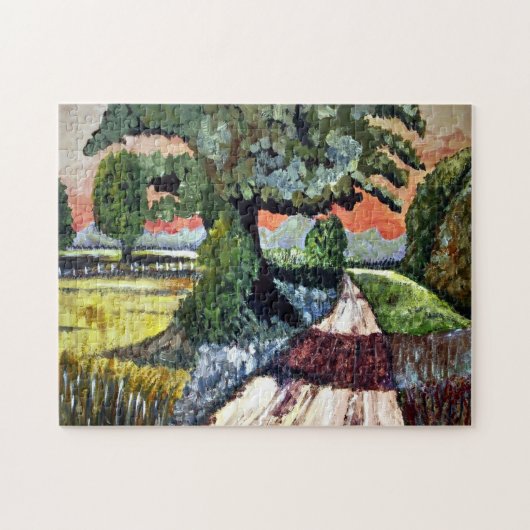 Schilderd landschap Jigzaag Puzzle Legpuzzel (Horizontaal)
