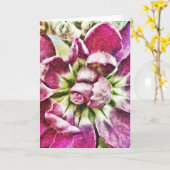 Schilderd magenta blauw art, Kaart notitie (Gele Bloem)